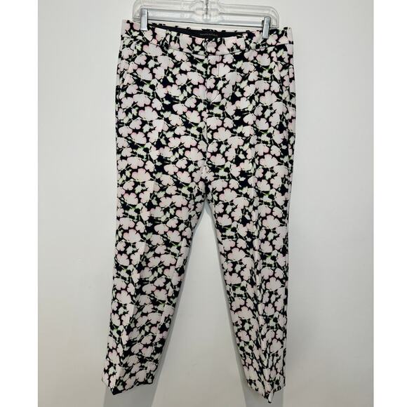 Banana Republic Pants - Banana Republic Avery Pink/Black Floral Ankle Pants, Women's Size 6